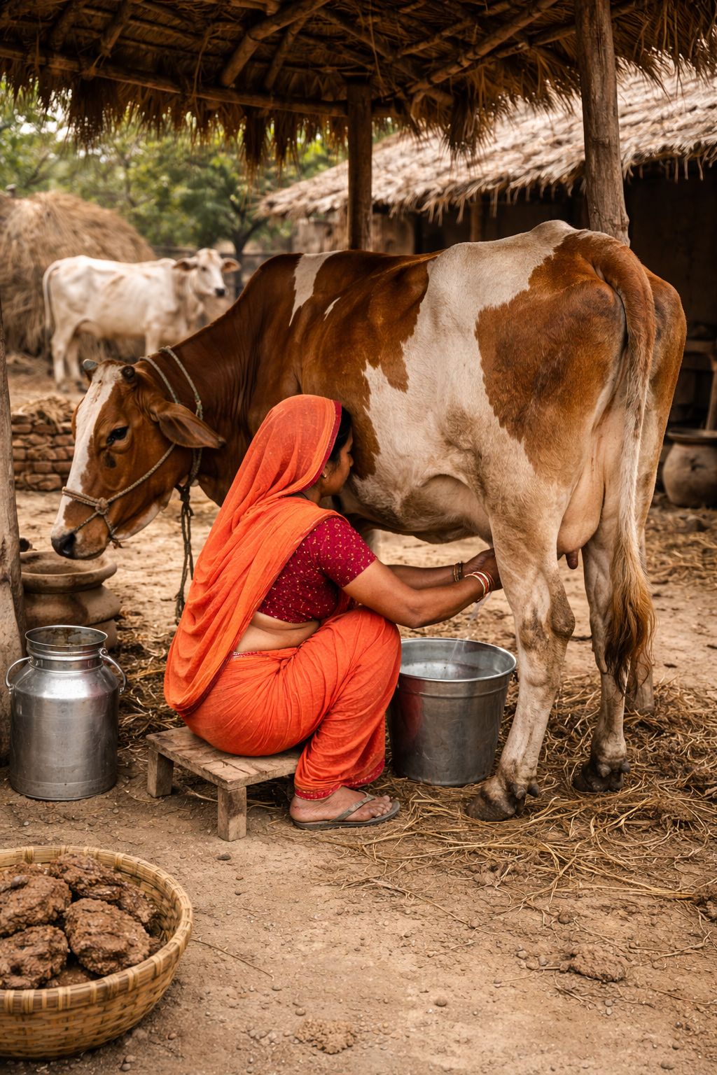 Traditional milking process